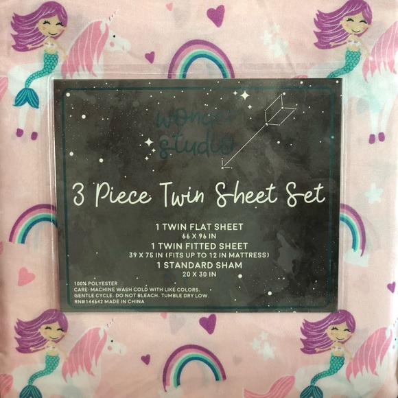 Accessories - Unicorn Mermaid 🧜‍♀️ 🦄 Twin Sheet Set